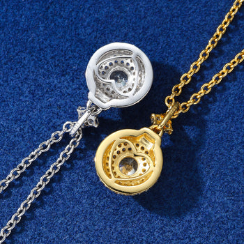 Pendentif en argent sterling avec halo de moissanite 