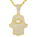 MOISSANITE HAMSA HAND PENDANT IN STERLING SILVER {STYLE 2}