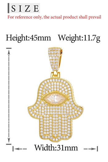 MOISSANIT-HAMSA-HAND-ANHÄNGER AUS STERLINGSILBER {STIL 2}