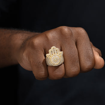 Bague Hamsa en moissanite et argent sterling