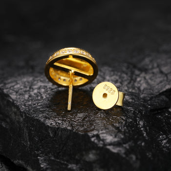 Boucles d'oreilles clous en moissanite en forme de cœur et de trèfle, en argent sterling