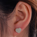 MOISSANITE HEART SHAPE STUD EARRINGS IN STERLING SILVER