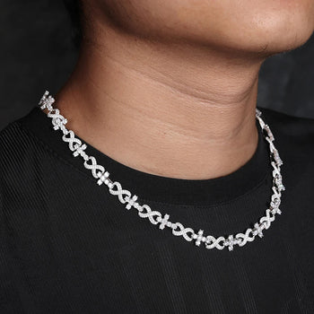 BRACELET À MAILLES CUBINES TAILLÉES EN ARGENT MASSIF