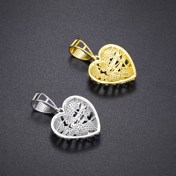 COLLIER PENDENTIF CŒUR CRÉDENT EN MISSANITE ET ARGENT MASSIF