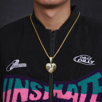 COLLIER PENDENTIF CŒUR CRÉDENT EN MISSANITE ET ARGENT MASSIF