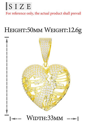 COLLIER PENDENTIF CŒUR CRÉDENT EN MISSANITE ET ARGENT MASSIF