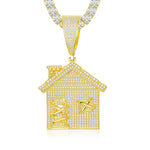 MOISSANITE HUT HOUSE PENDANT IN STERLING SILVER