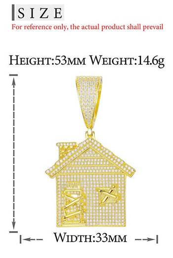 Pendentif cabane en moissanite et argent sterling