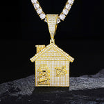 MOISSANITE HUT HOUSE PENDANT IN STERLING SILVER