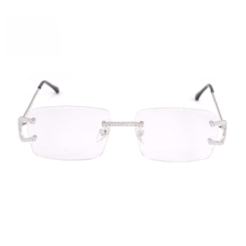 MOISSANITE ICED OUT COLORED LENS SUNGLASSES