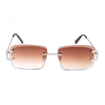 MOISSANITE ICED OUT COLORED LENS SUNGLASSES