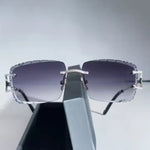 MOISSANITE ICED OUT COLORED LENS SUNGLASSES