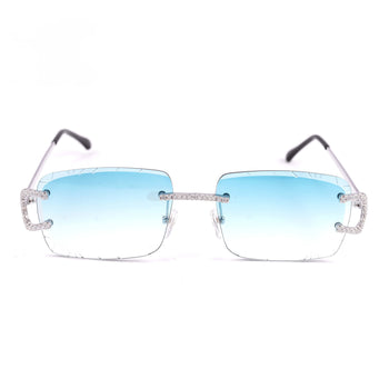 MOISSANITE ICED OUT COLORED LENS SUNGLASSES