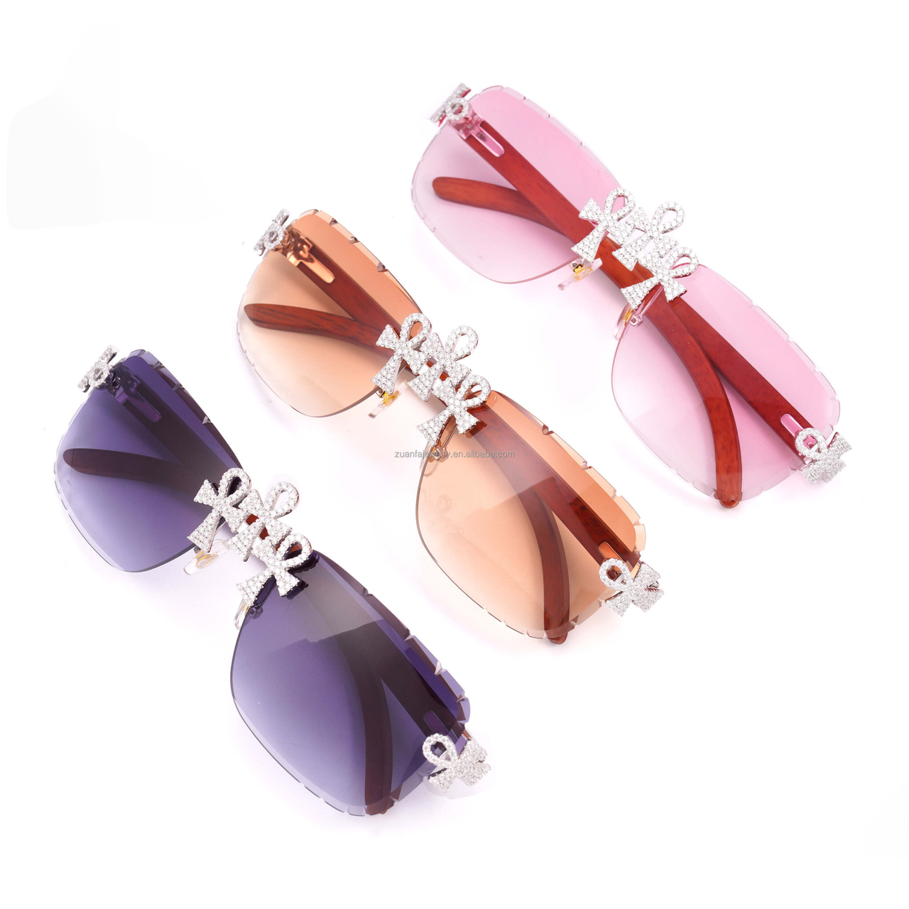 MOISSANITE ICED OUT CROSS SUNGLASSES