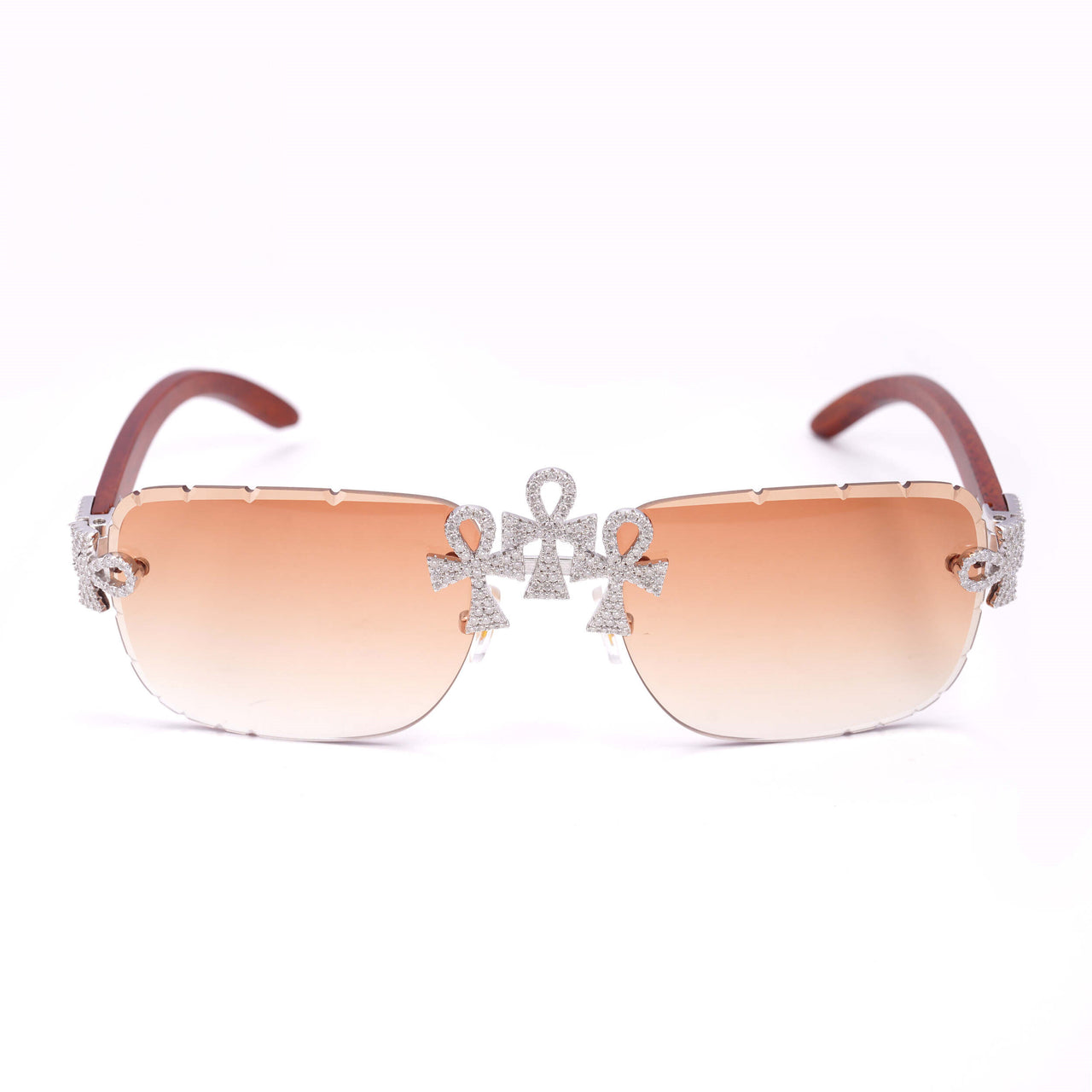 MOISSANITE ICED OUT CROSS SUNGLASSES