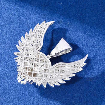 PENDENTIF CRÂNE-CROIX EN MOISANITE ET DIAMANTS 