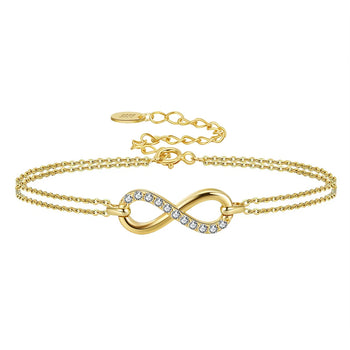 MOISSANITE INFINITY DAINTY BRACELET IN STERLING SILVER