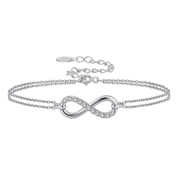 MOISSANITE INFINITY DAINTY BRACELET IN STERLING SILVER