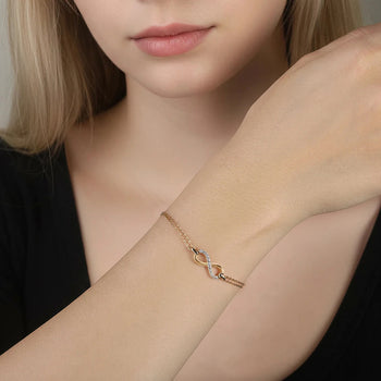 MOISSANITE INFINITY DAINTY BRACELET IN STERLING SILVER