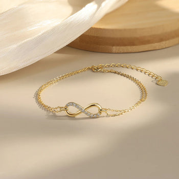 MOISSANITE INFINITY DAINTY BRACELET IN STERLING SILVER