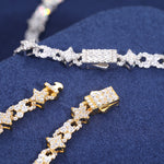 MOISSANITE INFINITY STAR CUBAN LINK CHAIN IN STERLING SILVER