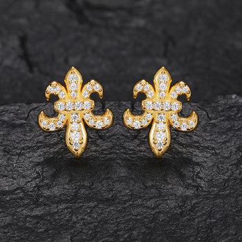 Boucles d'oreilles clous en moissanite iris en argent sterling