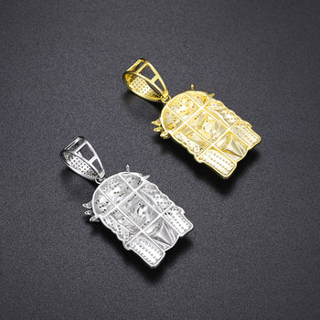 Pendentif croix de Jésus en moissanite et argent sterling