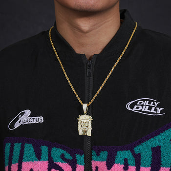 Pendentif croix de Jésus en moissanite et argent sterling