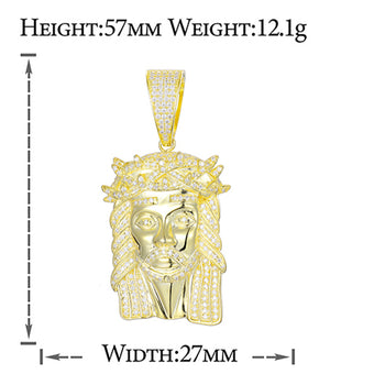 Pendentif croix de Jésus en moissanite et argent sterling