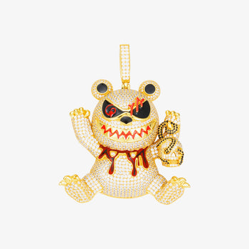 Pendentif ours tueur en moissanite et argent sterling