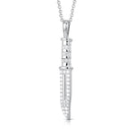 MOISSANITE KNIFE PENDANT IN STERLING SILVER