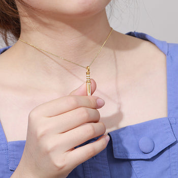 Pendentif couteau en moissanite et argent sterling