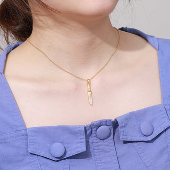 Pendentif couteau en moissanite et argent sterling