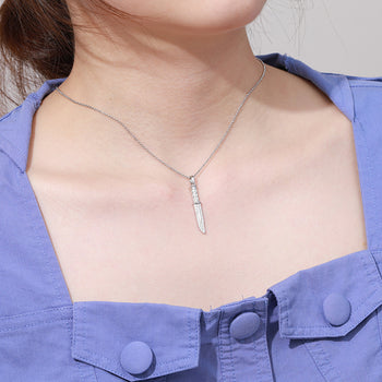 Pendentif couteau en moissanite et argent sterling
