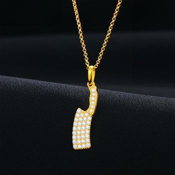 Pendentif couteau en moissanite et argent sterling