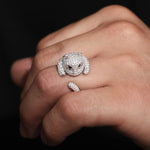 MOISSANITE CAT RING IN STERLING SILVER