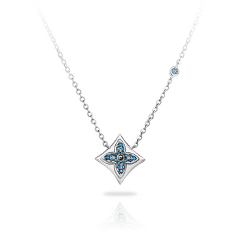 MOISSANITE LUCKY FOUR LEAF CLOVER NECKLACE IN STERLING SILVER