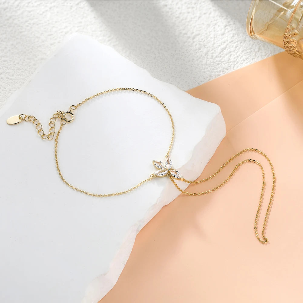 MOISSANITE MARQUISE CLUSTER HAND HARNESS IN STERLING SILVER