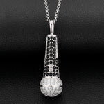 MOISSANITE MICROPHONE PENDANT IN STERLING SILVER