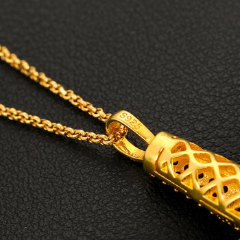 Pendentif microphone en moissanite et argent sterling