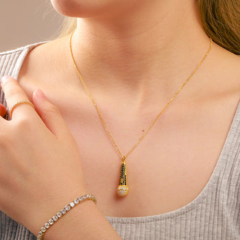 Pendentif microphone en moissanite et argent sterling