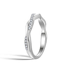 MOISSANITE MINIMALISTIC TWIST BAND RING IN STERLING SILVER