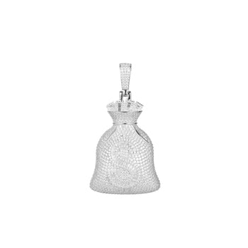 MOISSANIT-GELDBEUTELANHÄNGER AUS STERLINGSILBER {STIL 3}