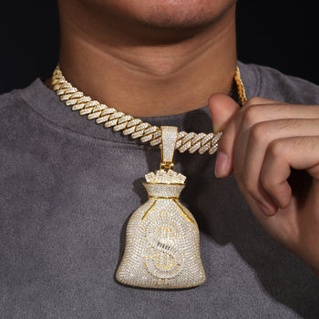 MOISSANIT-GELDBEUTELANHÄNGER AUS STERLINGSILBER {STIL 3}