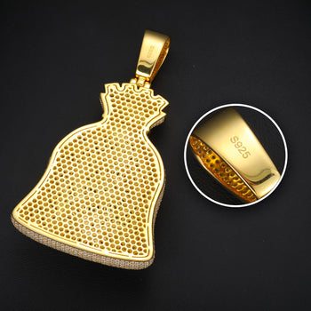 MOISSANIT-GELDBEUTELANHÄNGER AUS STERLINGSILBER {STIL 3}