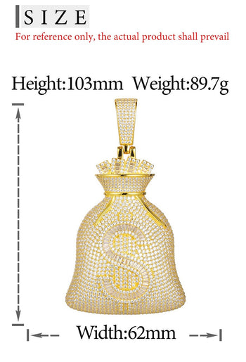 MOISSANIT-GELDBEUTELANHÄNGER AUS STERLINGSILBER {STIL 3}