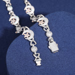 MOISSANITE MOON AND STAR CUBAN LINK CHAIN NECKLACE/BRACELET IN STERLING SILVER