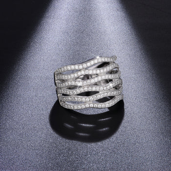 Bague multicouche en argent sterling et moissanite {STYLE 2}