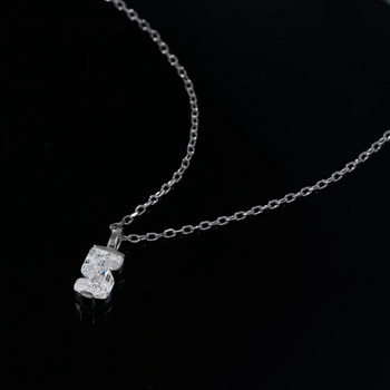 MOISSANITE NUMBER/INITIAL DAINTY PENDANT IN STERLING SILVER