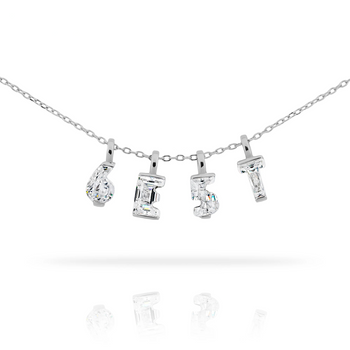 MOISSANITE NUMBER/INITIAL DAINTY PENDANT IN STERLING SILVER